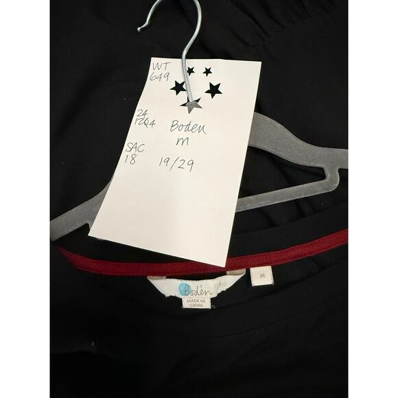 Boden Tunic Shirt Women's Medium Black Drop Waist - Picture 3 of 5